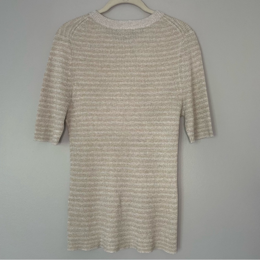 Something Navy Gold Shimmer Ribbed Top Size 1 - Picture 5 of 9